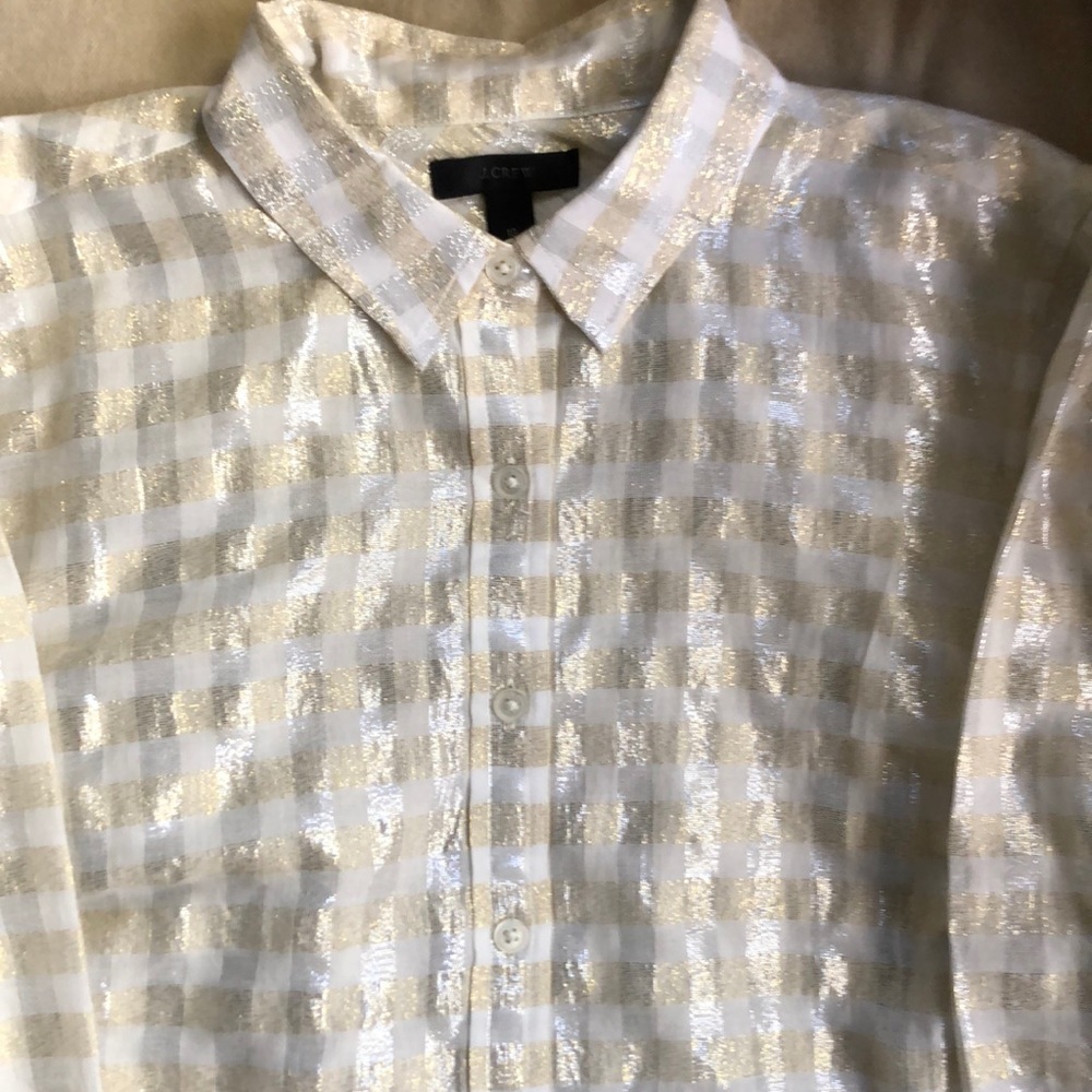 LN J. Crew stunning blouse Sz 10. Machine washable